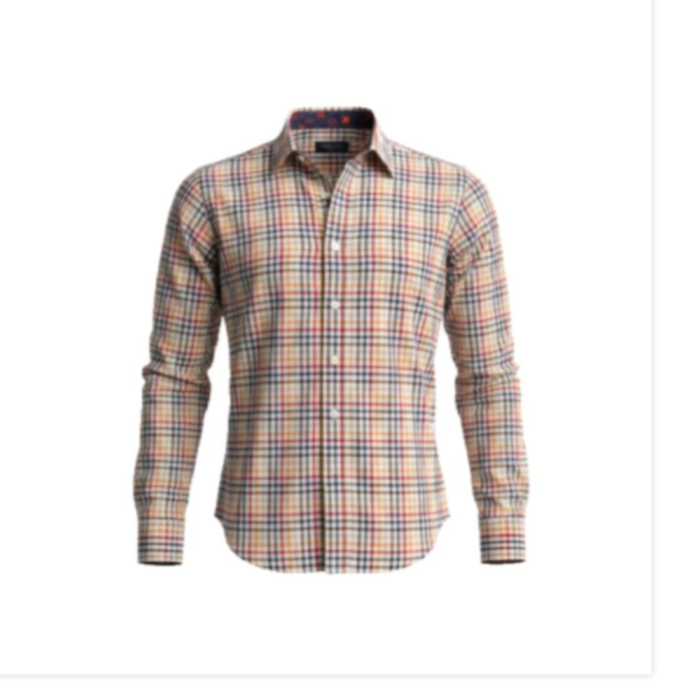 Jimmy Au Beverly Hills Men’s Medium Short Check Shirt Flip Cuff Button Down EUC - Picture 13 of 13